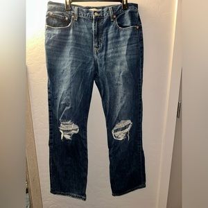 Levi's Low Pro Mid Rise Medium Wash Distressed Jeans Straight Leg